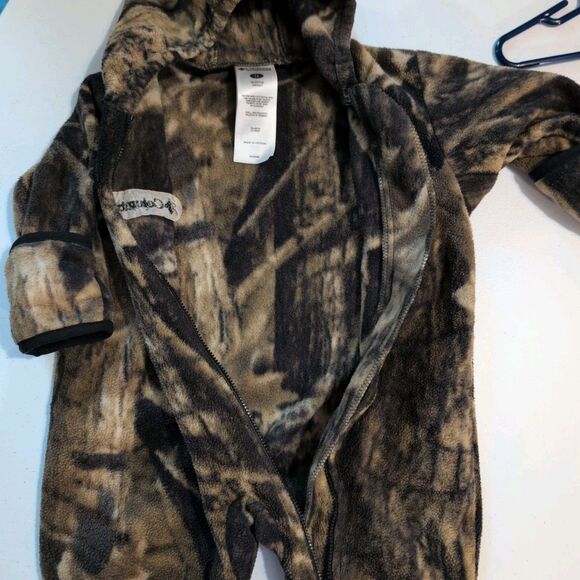 Columbia Camo Fleece One Piece 12 Months Outfit Cute - Fold Over Hands & Feet - Picture 3 of 8